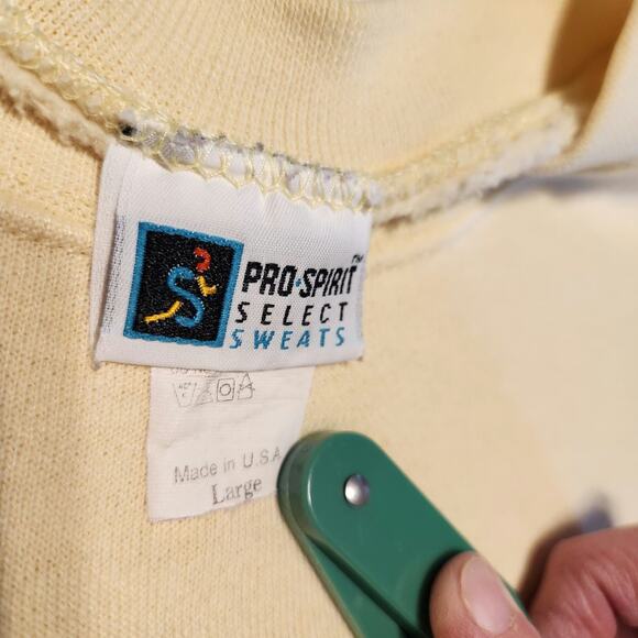 VTG 90s Prairie Girl Flowers Crewneck Sweatshirt Sz L Butter Yellow Cottagecore - Picture 3 of 10